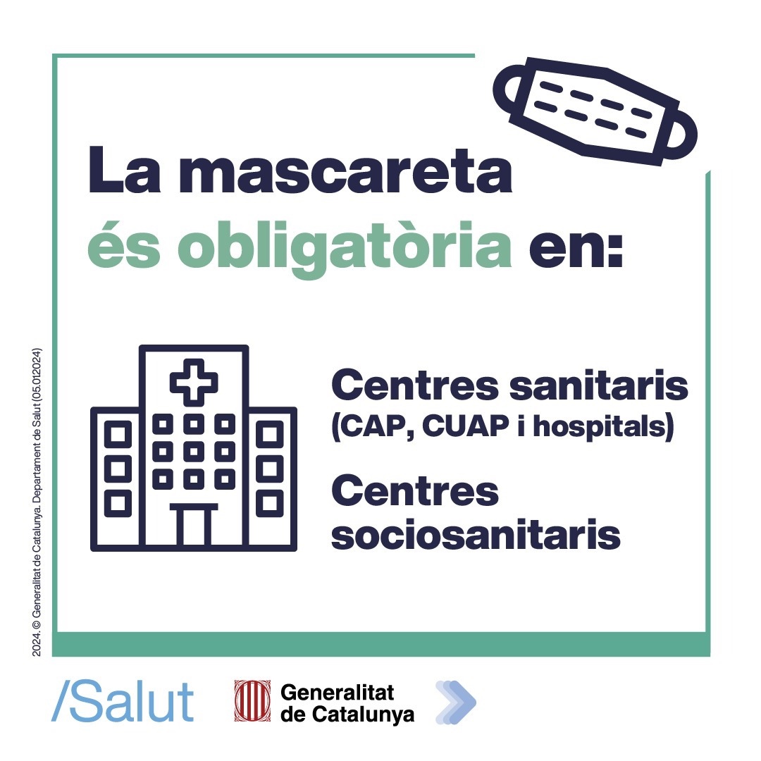 Més informació sobre l'article Mascareta obligatòria als centres sanitaris de Catalunya